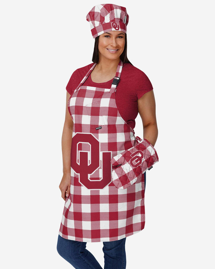 Oklahoma Sooners Plaid Chef Set FOCO - FOCO.com