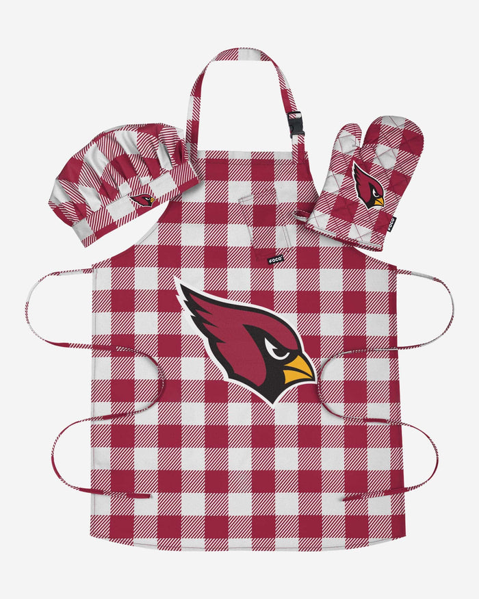 Arizona Cardinals Plaid Chef Set FOCO - FOCO.com