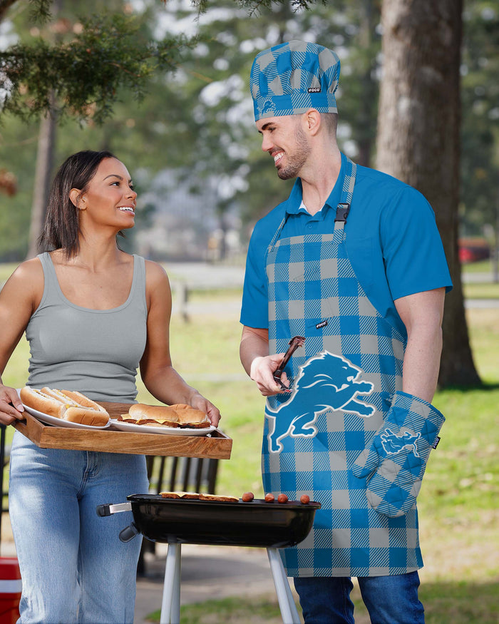 Detroit Lions Plaid Chef Set FOCO - FOCO.com