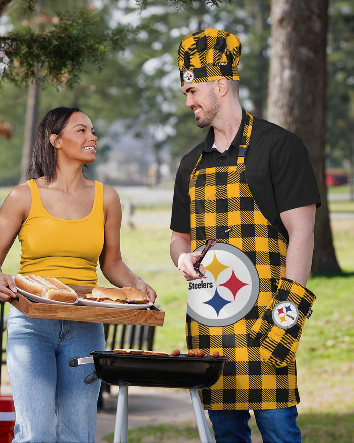 Pittsburgh Steelers Plaid Chef Set FOCO - FOCO.com