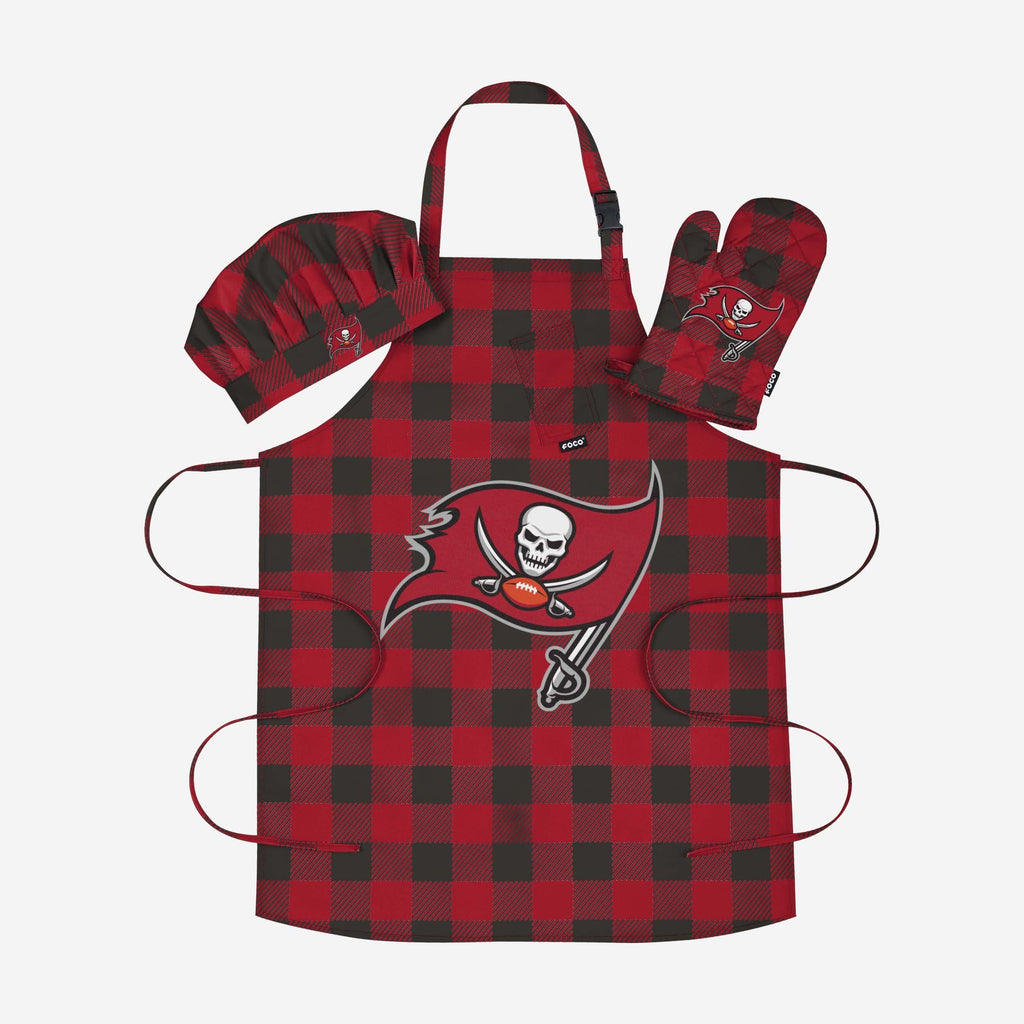 Tampa Bay Buccaneers Plaid Chef Set FOCO - FOCO.com