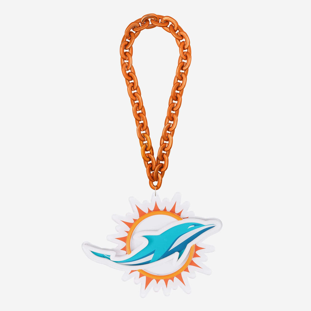 Miami Dolphins Neon Light Up Big Logo Chain FOCO - FOCO.com