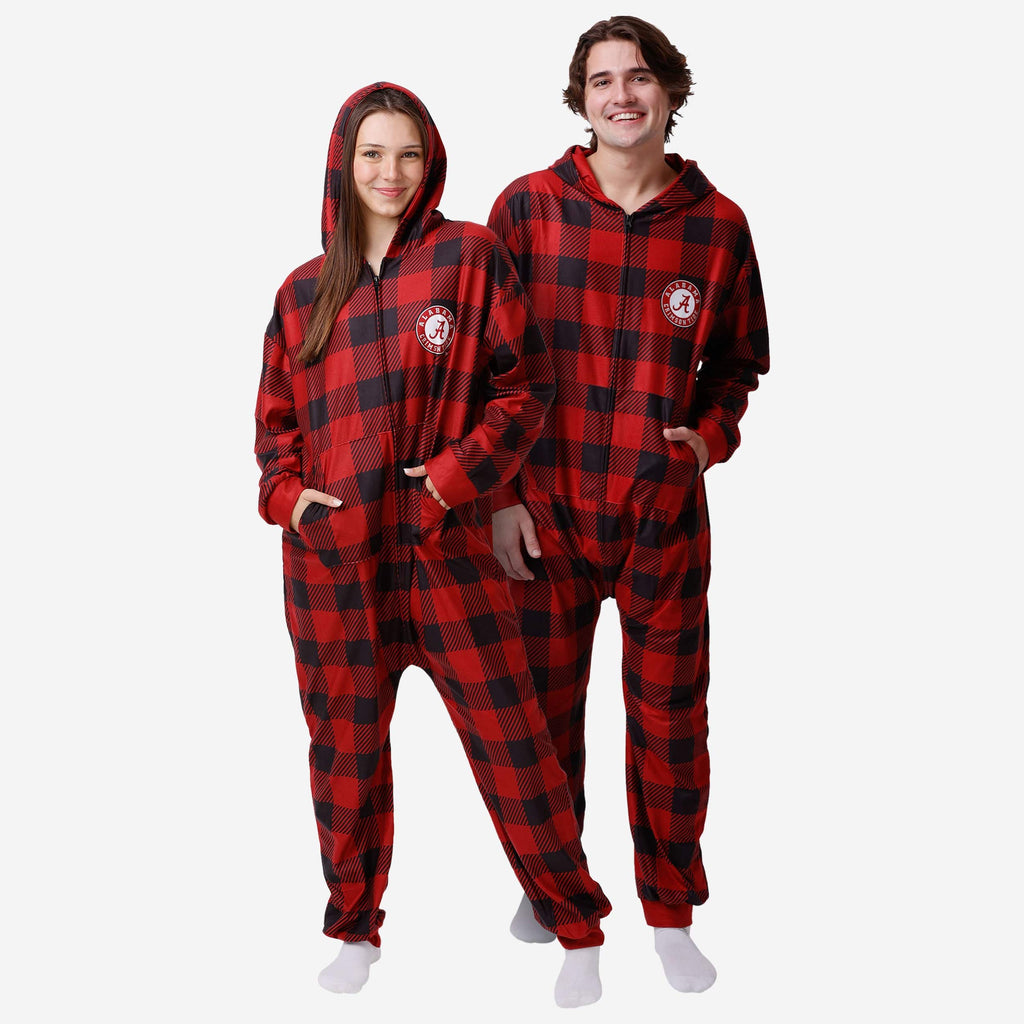 Alabama Crimson Tide Plaid One Piece Pajamas FOCO