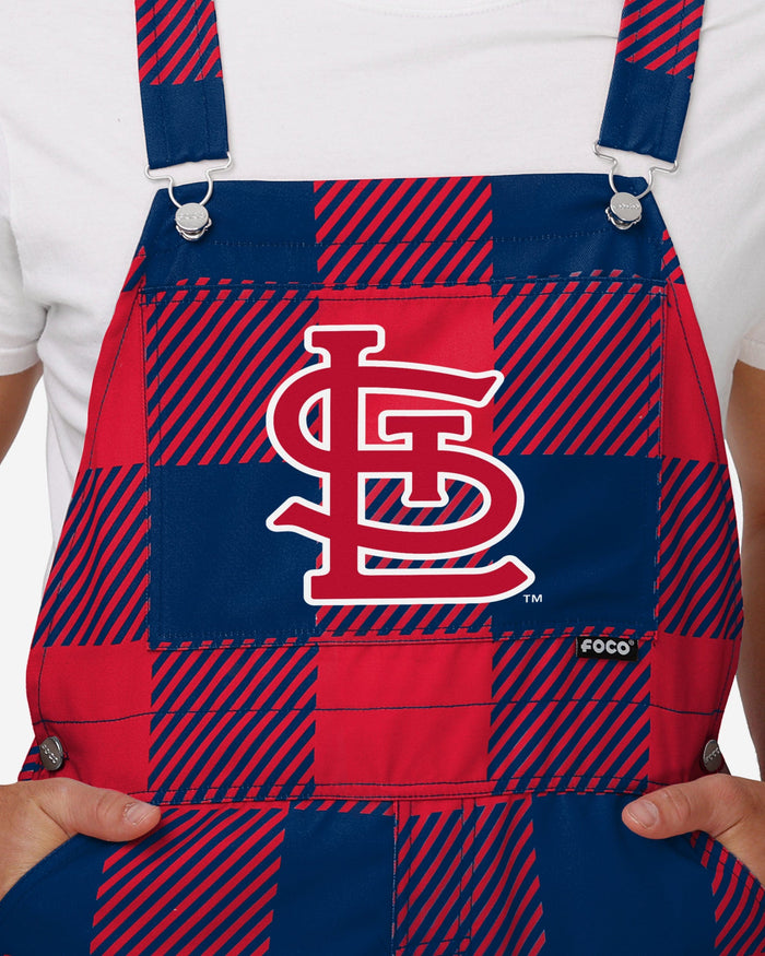 St Louis Cardinals Mens Plaid Bib Overalls FOCO - FOCO.com