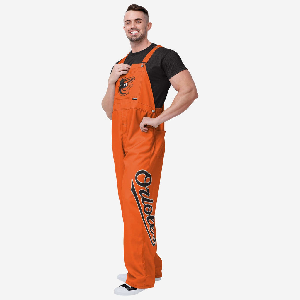 Baltimore Orioles Mens Big Logo Bib Overalls FOCO S - FOCO.com