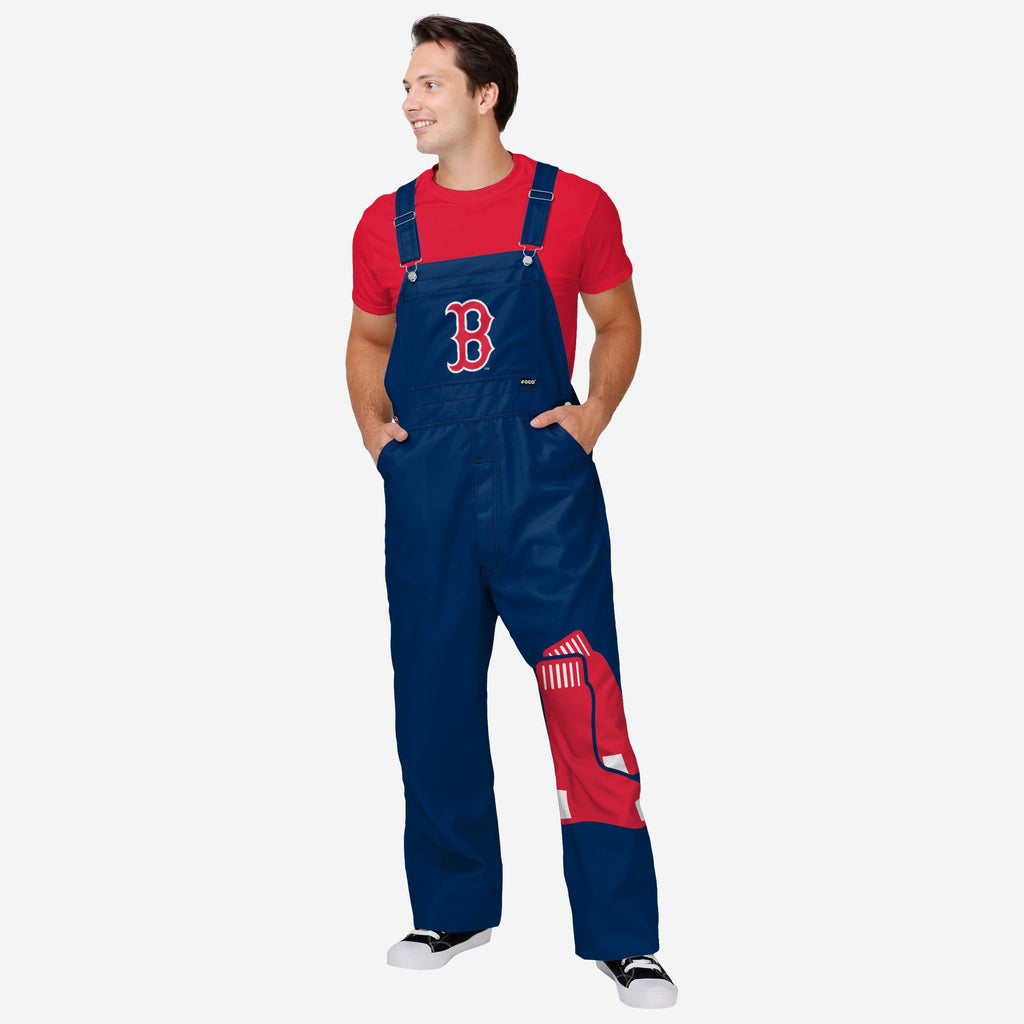 Boston Red Sox Mens Big Logo Bib Overalls FOCO S - FOCO.com