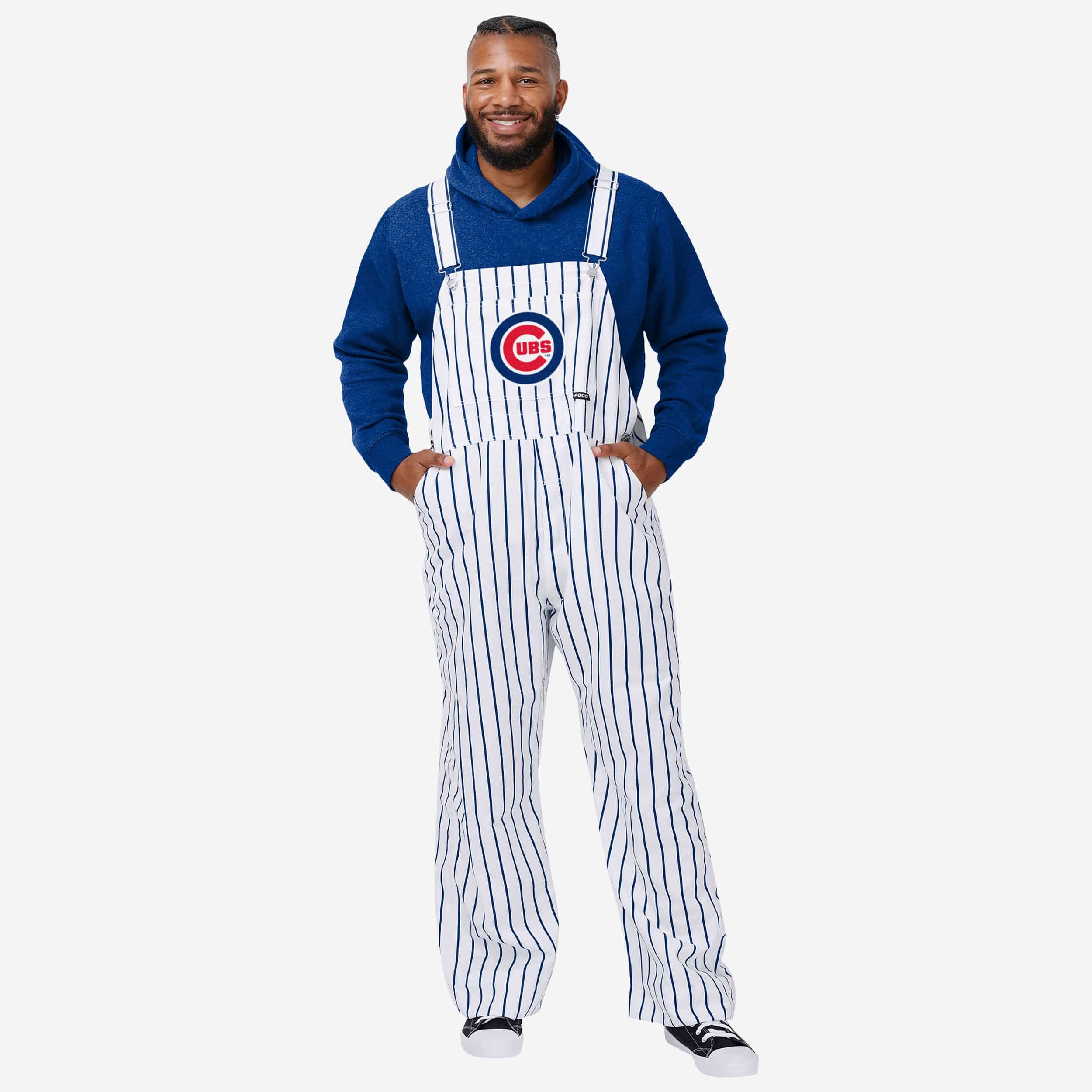 Chicago Cubs Womens Pinstripe Bib Overalls in 2023