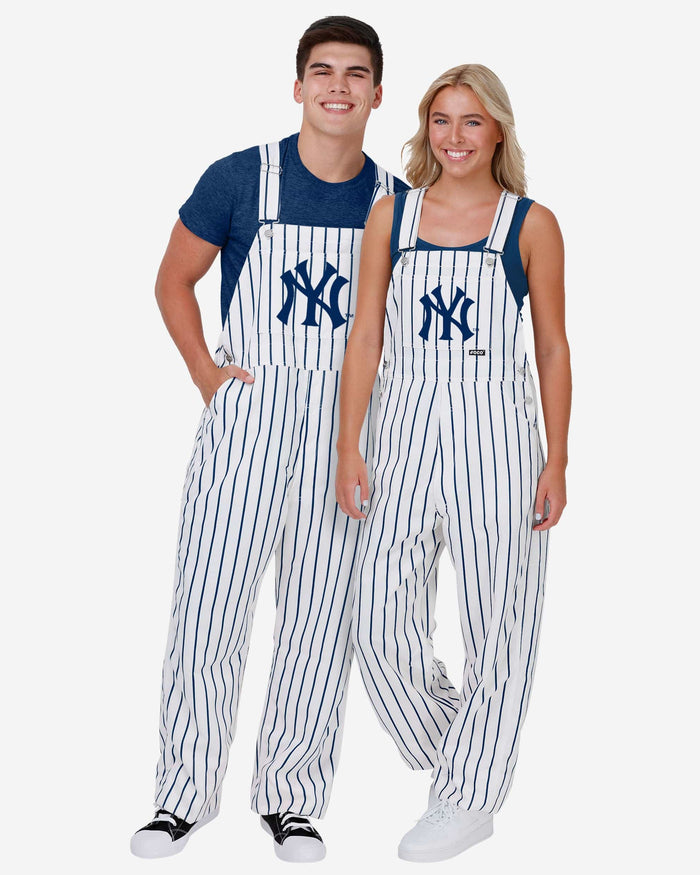 FOCO New York Yankees Mens Pinstripe Bib Overalls, Mens Size: XL