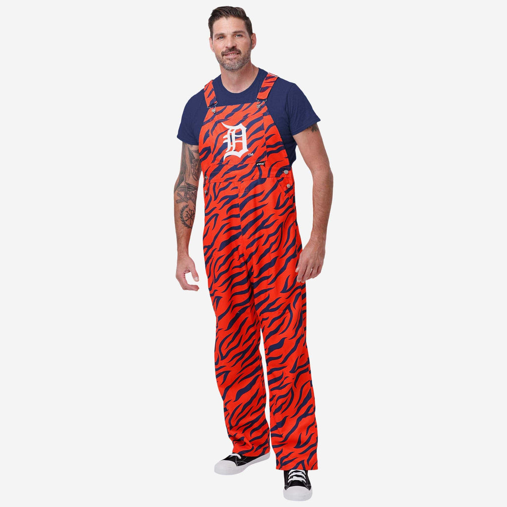 Detroit Tigers Mens Tiger Stripe Thematic Bib Overalls FOCO S - FOCO.com