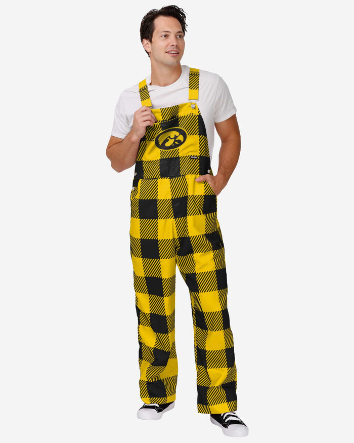 Iowa Hawkeyes Mens Plaid Bib Overalls FOCO S - FOCO.com