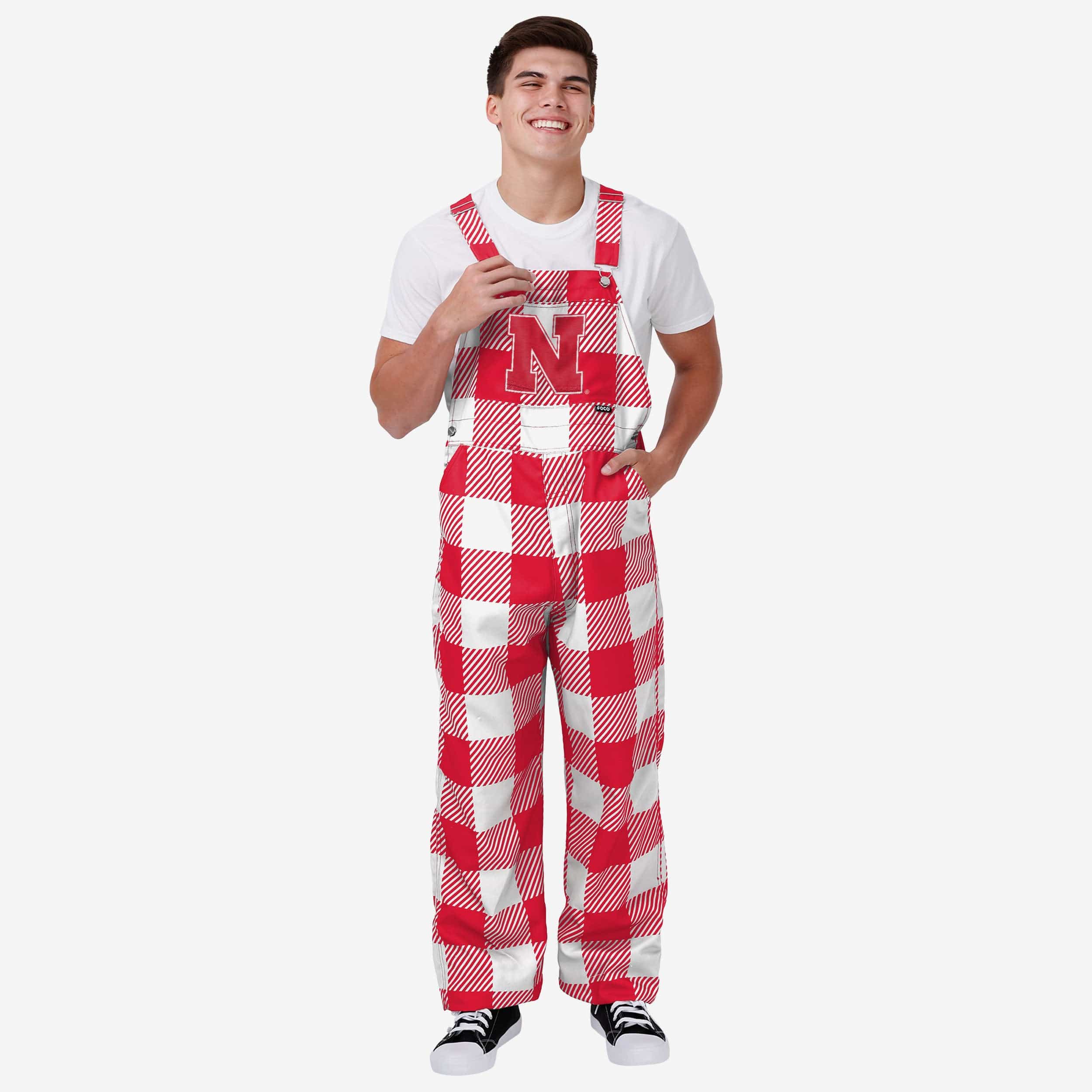 FOCO Kansas City Chiefs Mens Plaid Bib Overalls, Mens Size: 2XL