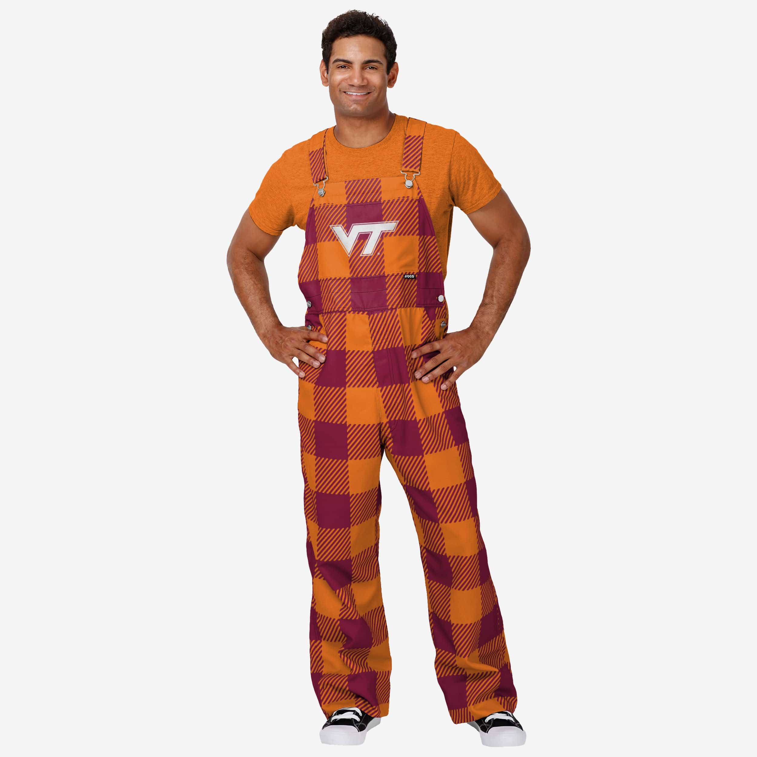 Wes and Willy Virginia Tech Hokies Mens College Lightweight Fashion Overalls