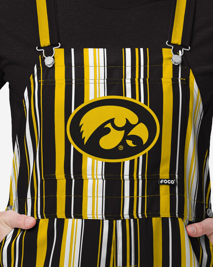 Iowa Hawkeyes Mens Hyper Stripe Bib Overalls FOCO - FOCO.com