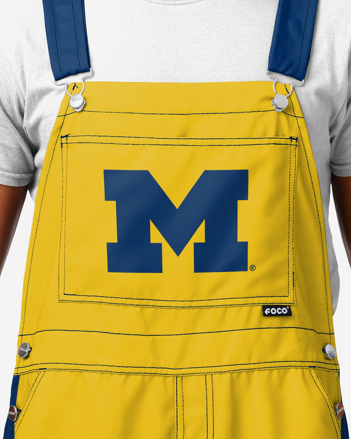 Michigan Wolverines Mens Team Stripe Bib Overalls FOCO - FOCO.com