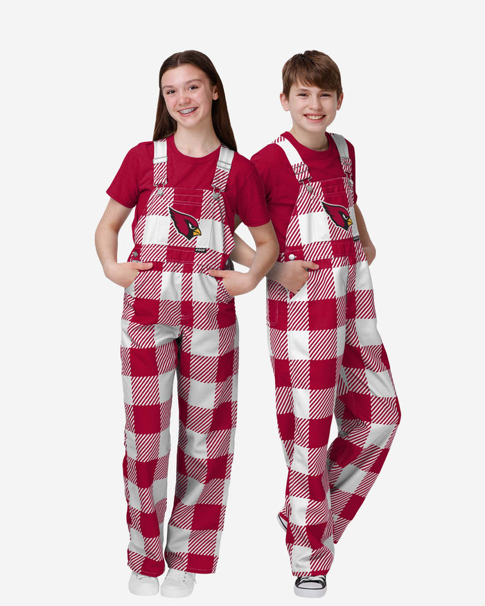 Arizona Cardinals Youth Plaid Bib Overalls FOCO 8 (S) - FOCO.com