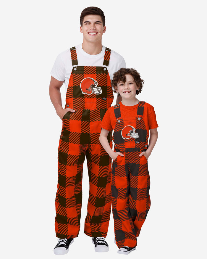 Cleveland Browns Buffalo Youth Plaid Bib Overalls FOCO - FOCO.com