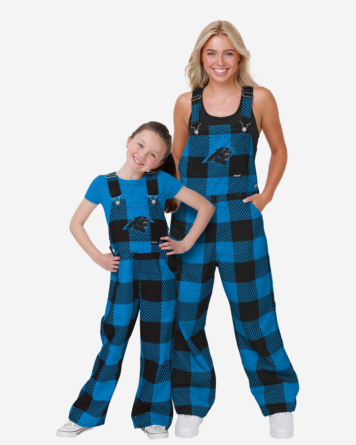 Carolina Panthers Buffalo Youth Plaid Bib Overalls FOCO - FOCO.com