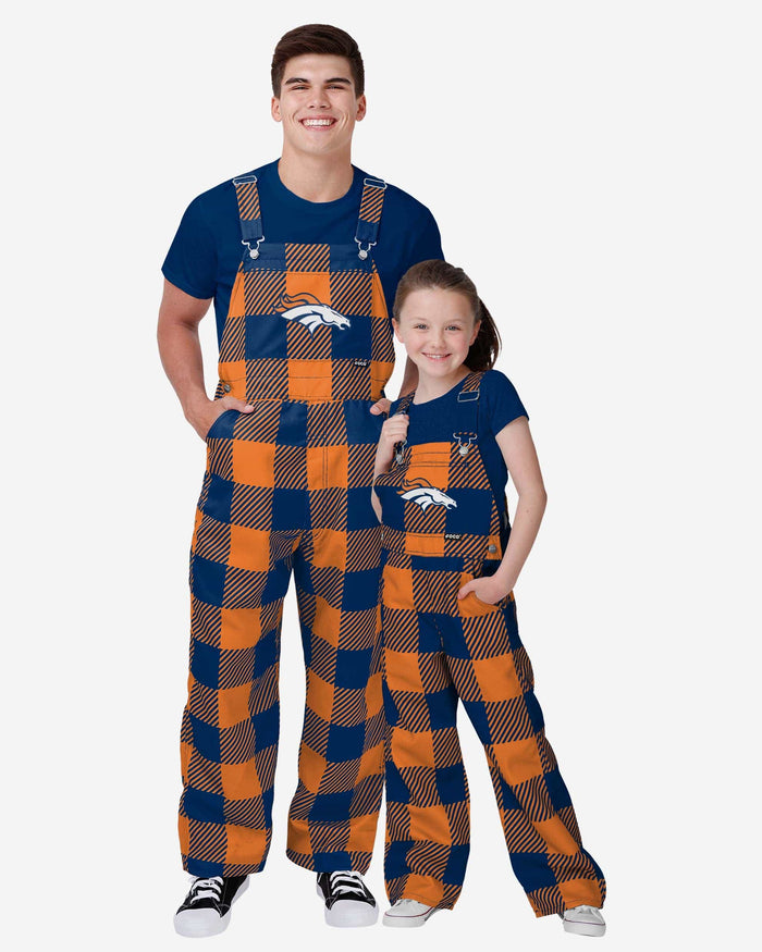 Denver Broncos Youth Plaid Bib Overalls FOCO - FOCO.com