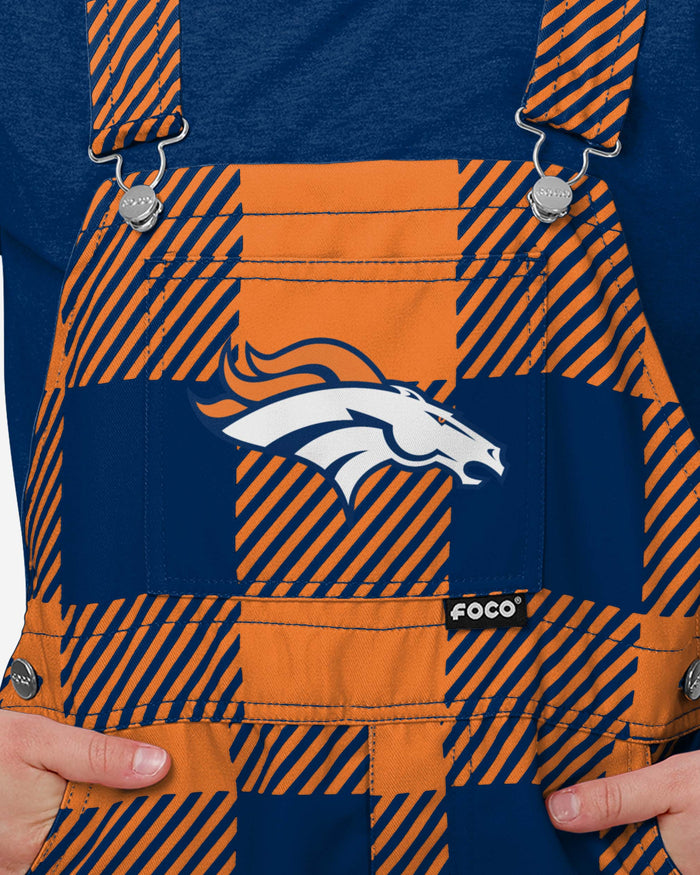 Denver Broncos Youth Plaid Bib Overalls FOCO - FOCO.com