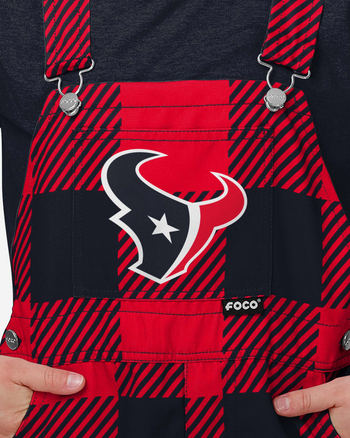 Houston Texans Buffalo Youth Plaid Bib Overalls FOCO - FOCO.com