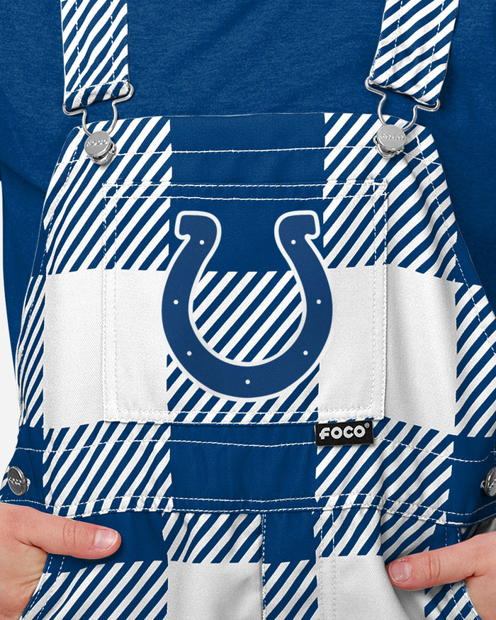 Indianapolis Colts Buffalo Youth Plaid Bib Overalls FOCO - FOCO.com