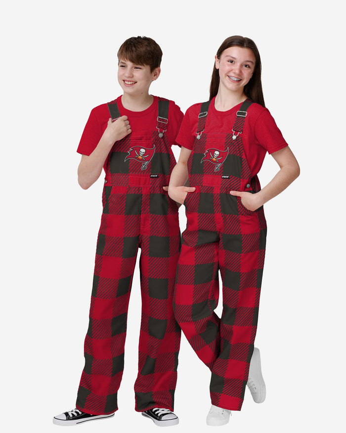 Tampa Bay Buccaneers Buffalo Youth Plaid Bib Overalls FOCO 8 (S) - FOCO.com