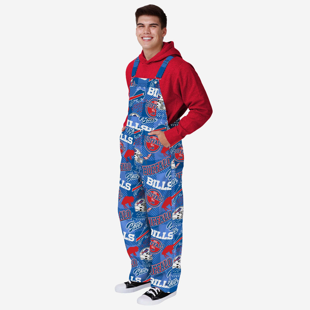 Buffalo Bills Mens Historic Print Bib Overalls FOCO S - FOCO.com