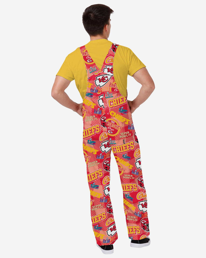 Kansas City Chiefs Mens Historic Print Bib Overalls FOCO - FOCO.com