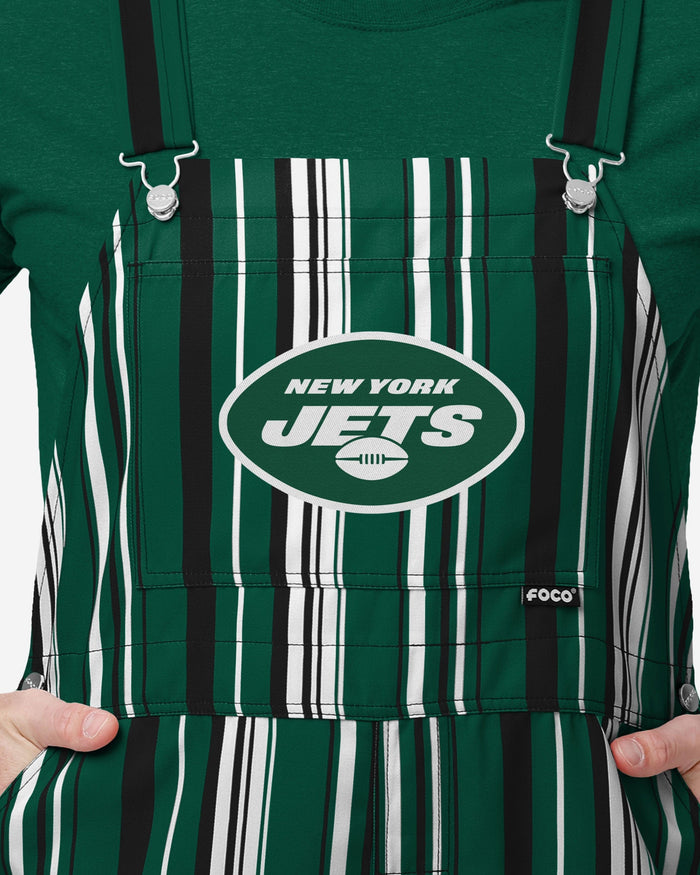 FOCO New York Jets NFL Mens Hyper Stripe Bib Overalls