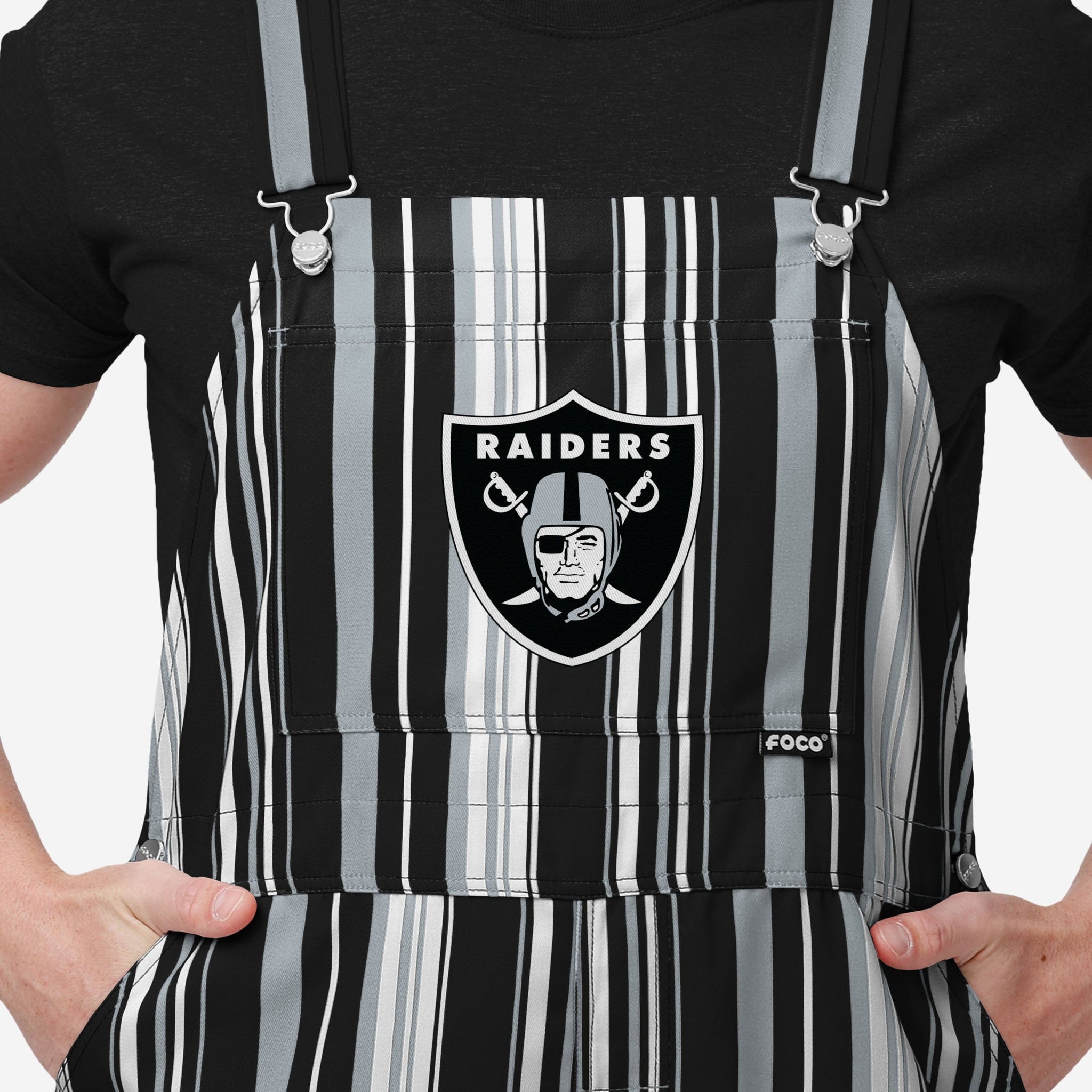 Las Vegas Raiders Mens Plaid Bib Overalls FOCO