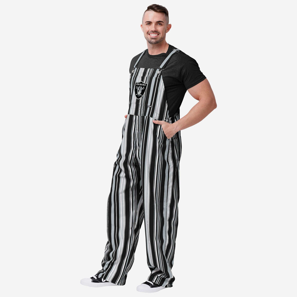 Las Vegas Raiders Mens Hyper Stripe Bib Overalls FOCO S - FOCO.com