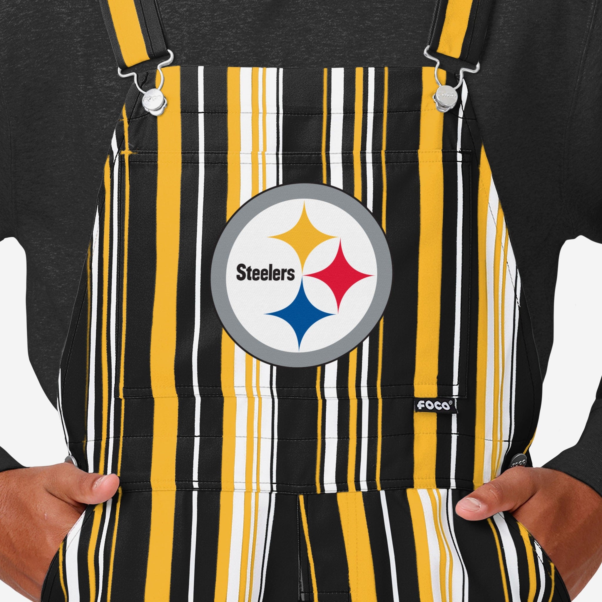 FOCO Pittsburgh Steelers NFL Mens Ugly Home Gating Bib Overalls