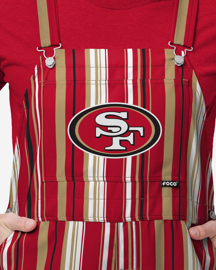 FOCO San Francisco 49ers NFL Mens Plaid Bib Overalls