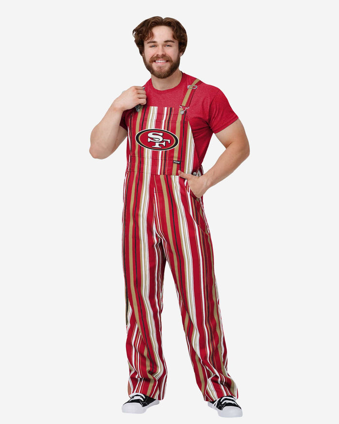 San Francisco 49ers Mens Hyper Stripe Bib Overalls FOCO S - FOCO.com