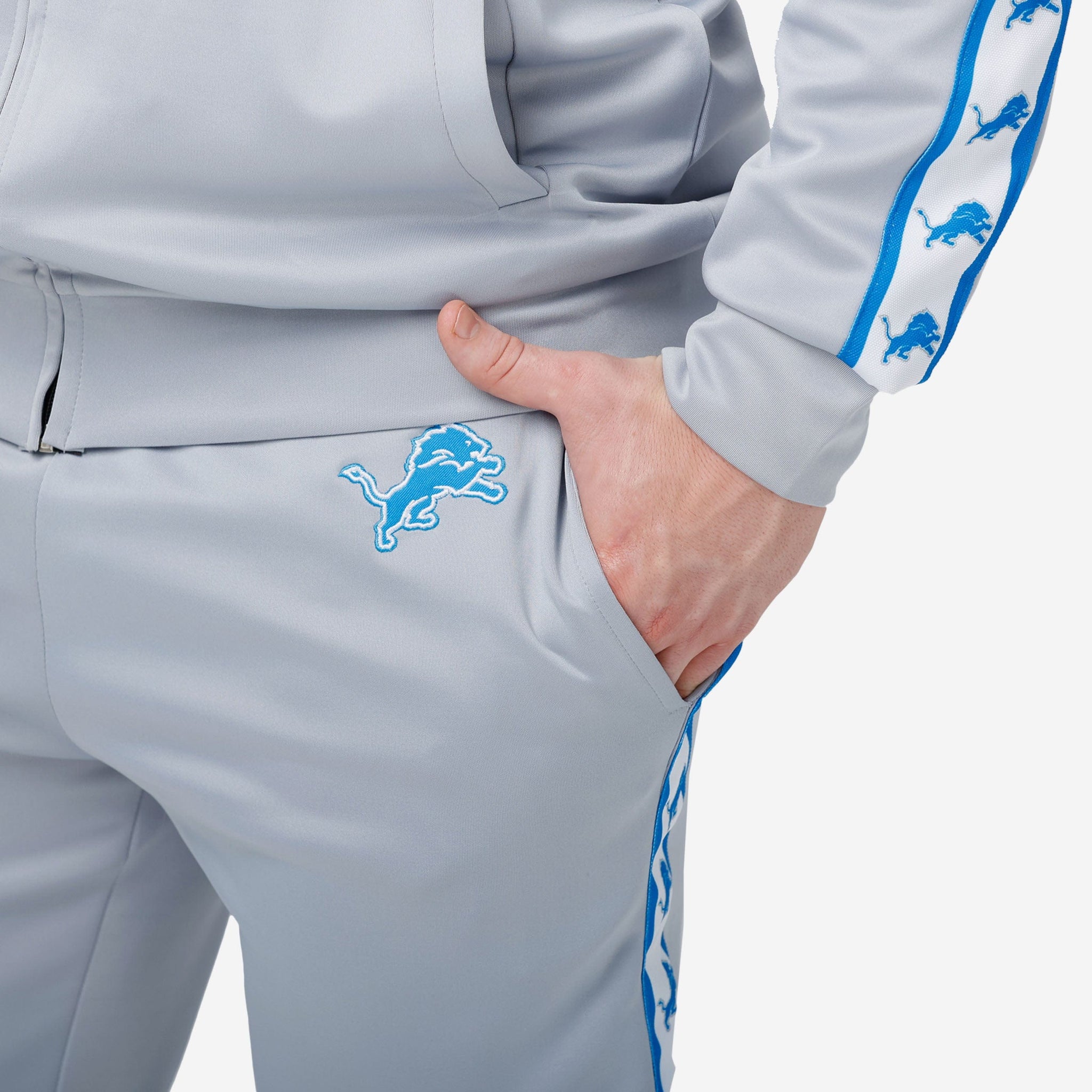 FOCO Men's Detroit Lions Stripe Logo Track Pants