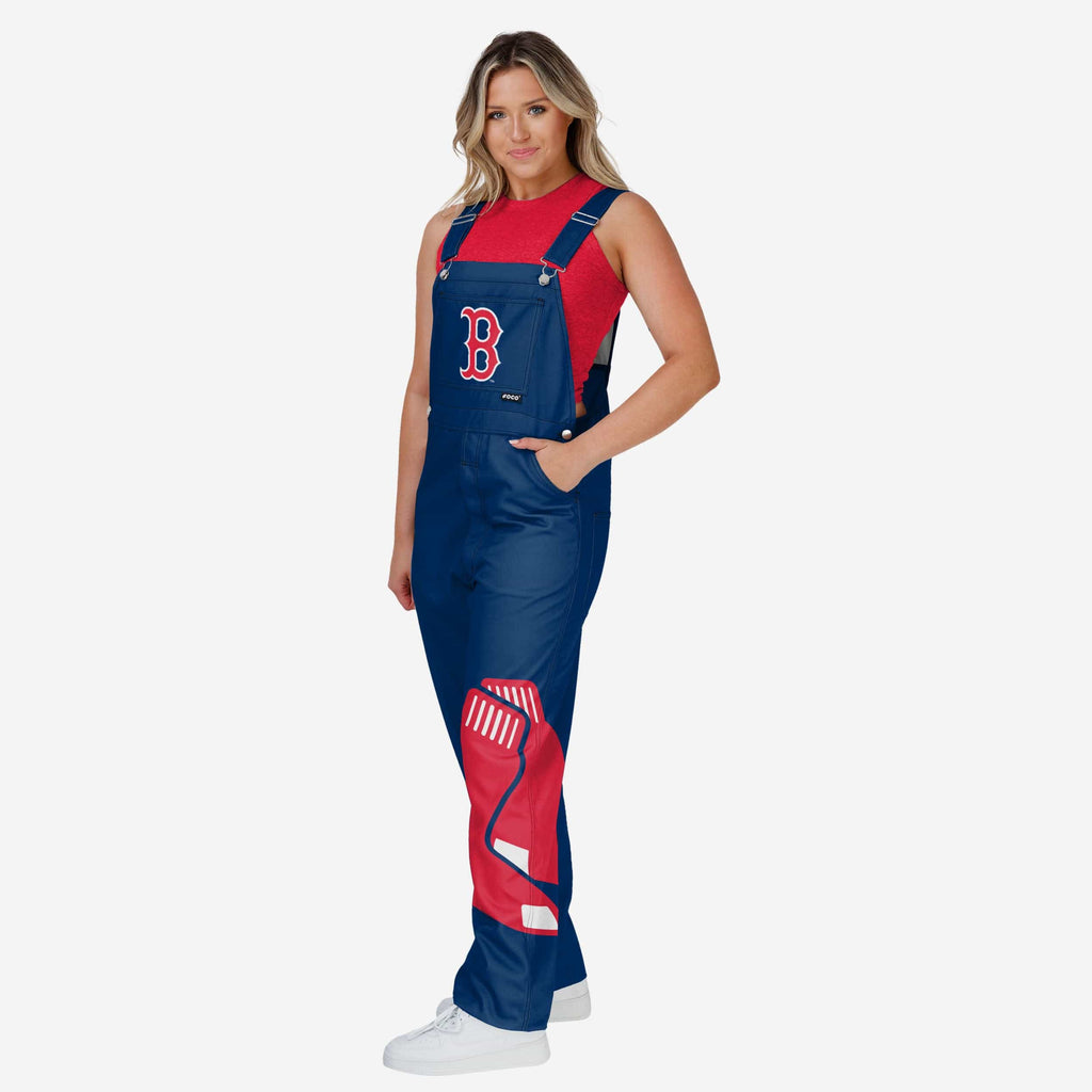 Boston Red Sox Womens Big Logo Bib Overalls FOCO XS - FOCO.com