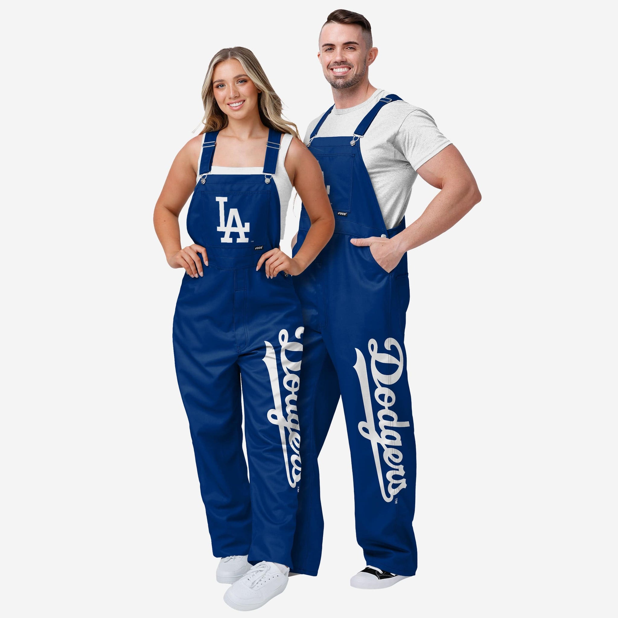 FOCO Los Angeles Dodgers Womens Big Logo Bib Overalls, Size: 2XL
