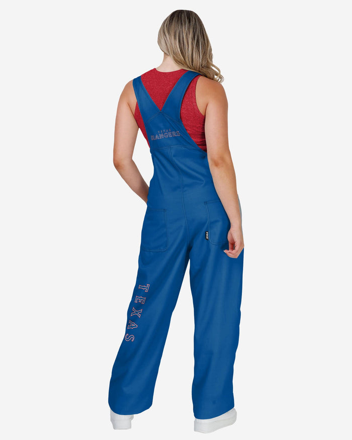 Texas Rangers Womens Big Logo Bib Overalls FOCO - FOCO.com