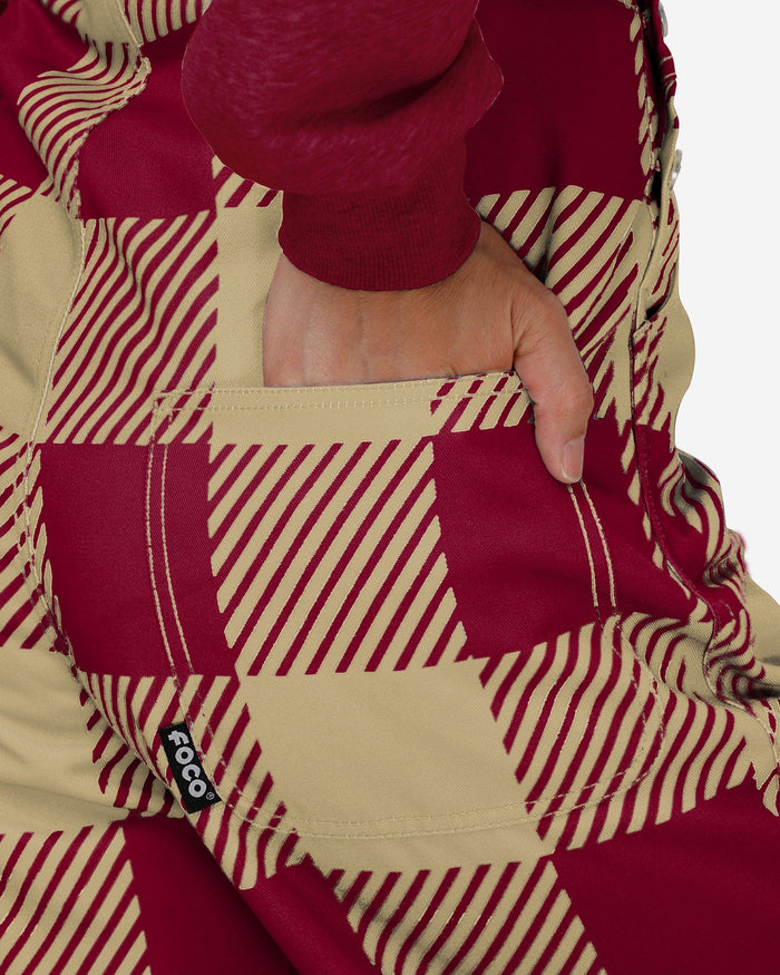 Florida State Seminoles Womens Plaid Bib Overalls FOCO - FOCO.com