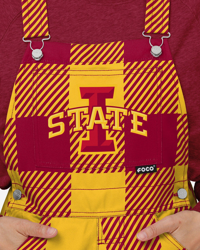 Iowa State Cyclones Womens Plaid Bib Overalls FOCO - FOCO.com