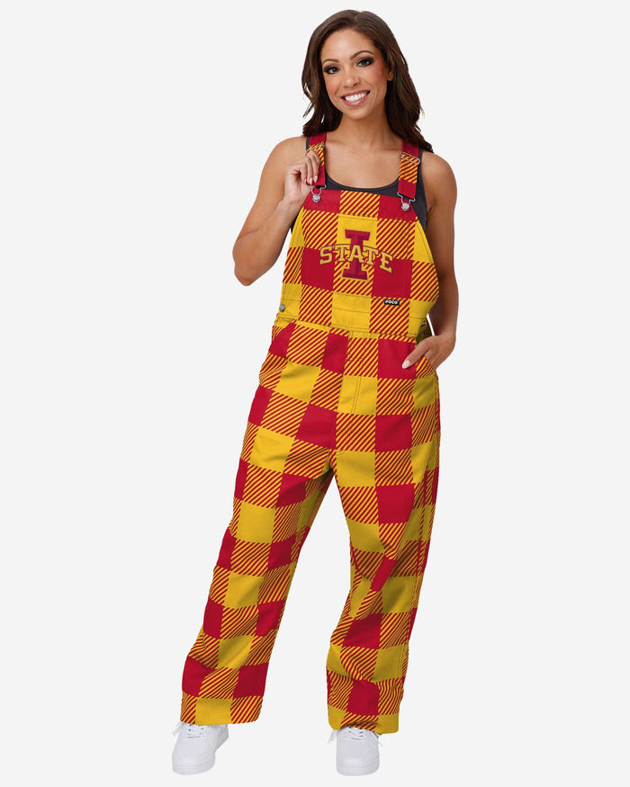 Iowa State Cyclones Womens Plaid Bib Overalls FOCO