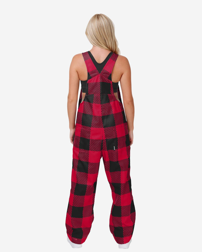 Louisville Cardinals Womens Plaid Bib Overalls FOCO - FOCO.com