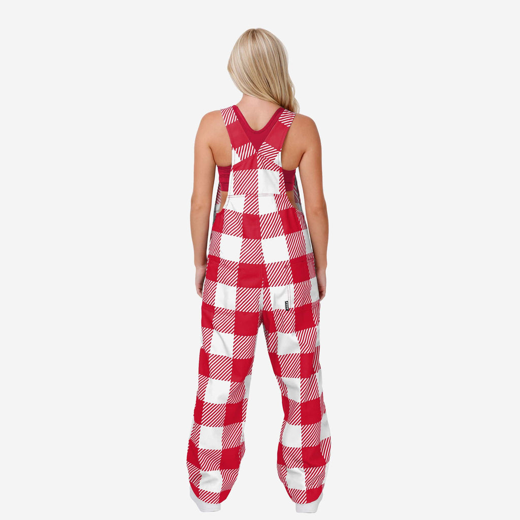 Nebraska Cornhuskers Womens Plaid Bib Overalls FOCO