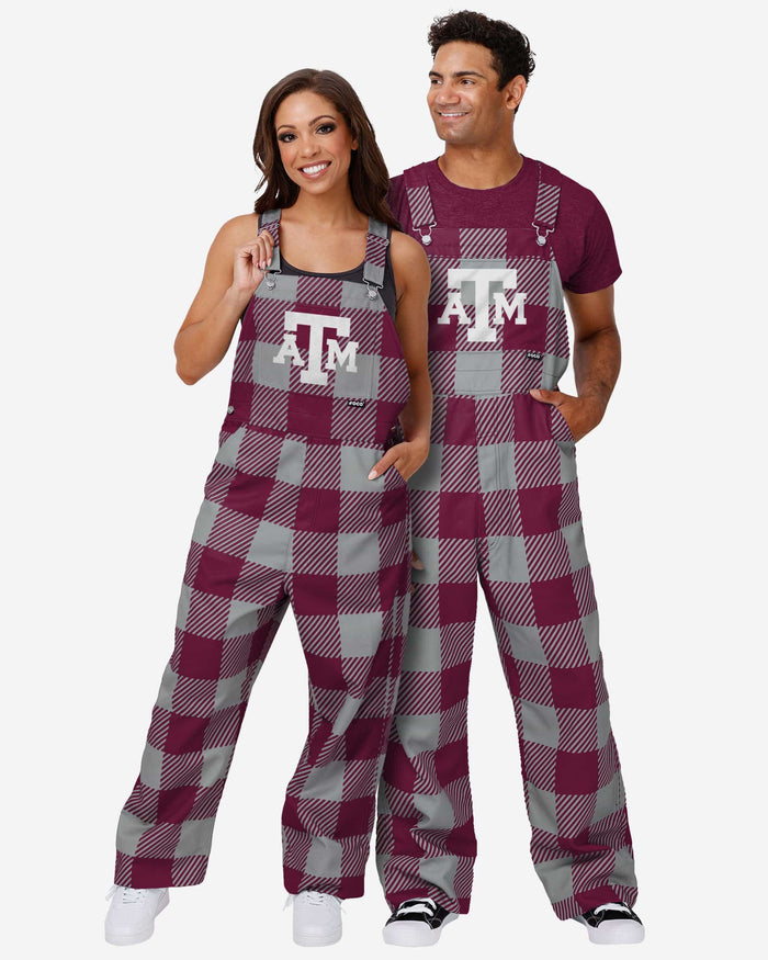 Texas A&M Aggies Womens Plaid Bib Overalls FOCO - FOCO.com