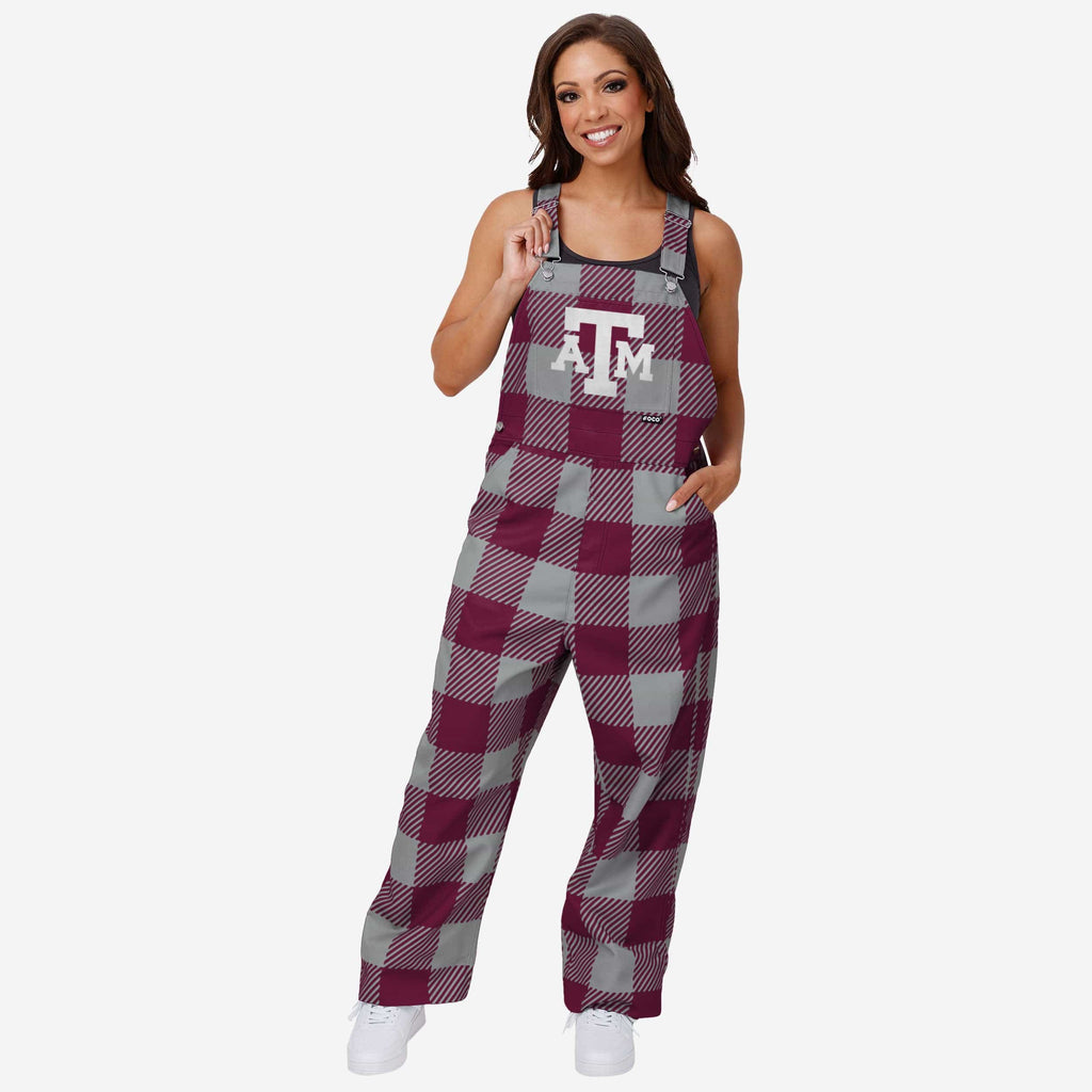 Texas A&M Aggies Womens Plaid Bib Overalls FOCO