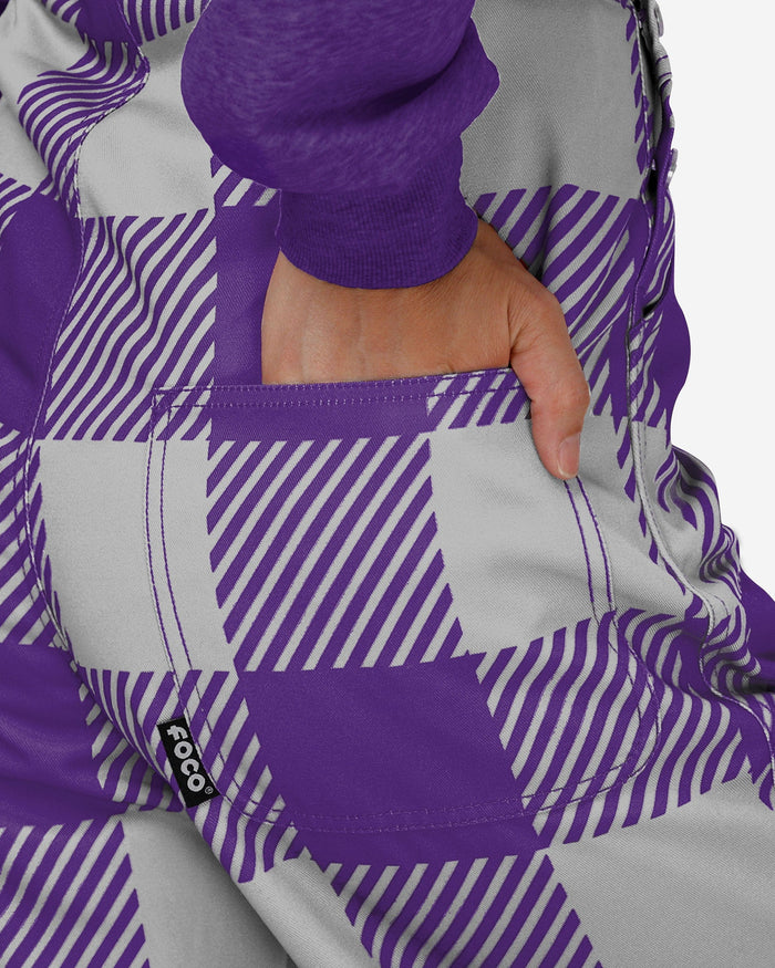 TCU Horned Frogs Womens Plaid Bib Overalls FOCO - FOCO.com