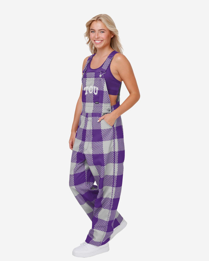 FOCO Minnesota Vikings Womens Plaid Bib Overalls, Size: L