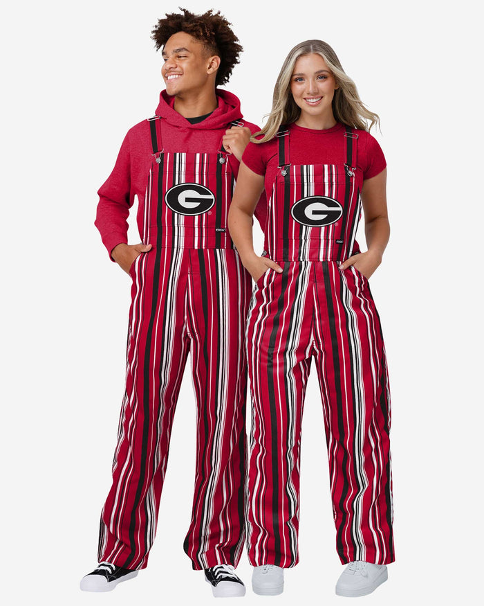 Georgia Bulldogs Womens Hyper Stripe Bib Overalls FOCO - FOCO.com