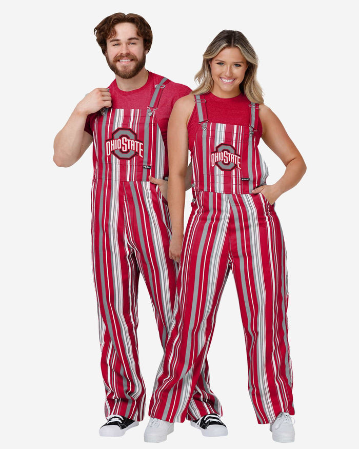 Ohio State Buckeyes Womens Hyper Stripe Bib Overalls FOCO - FOCO.com