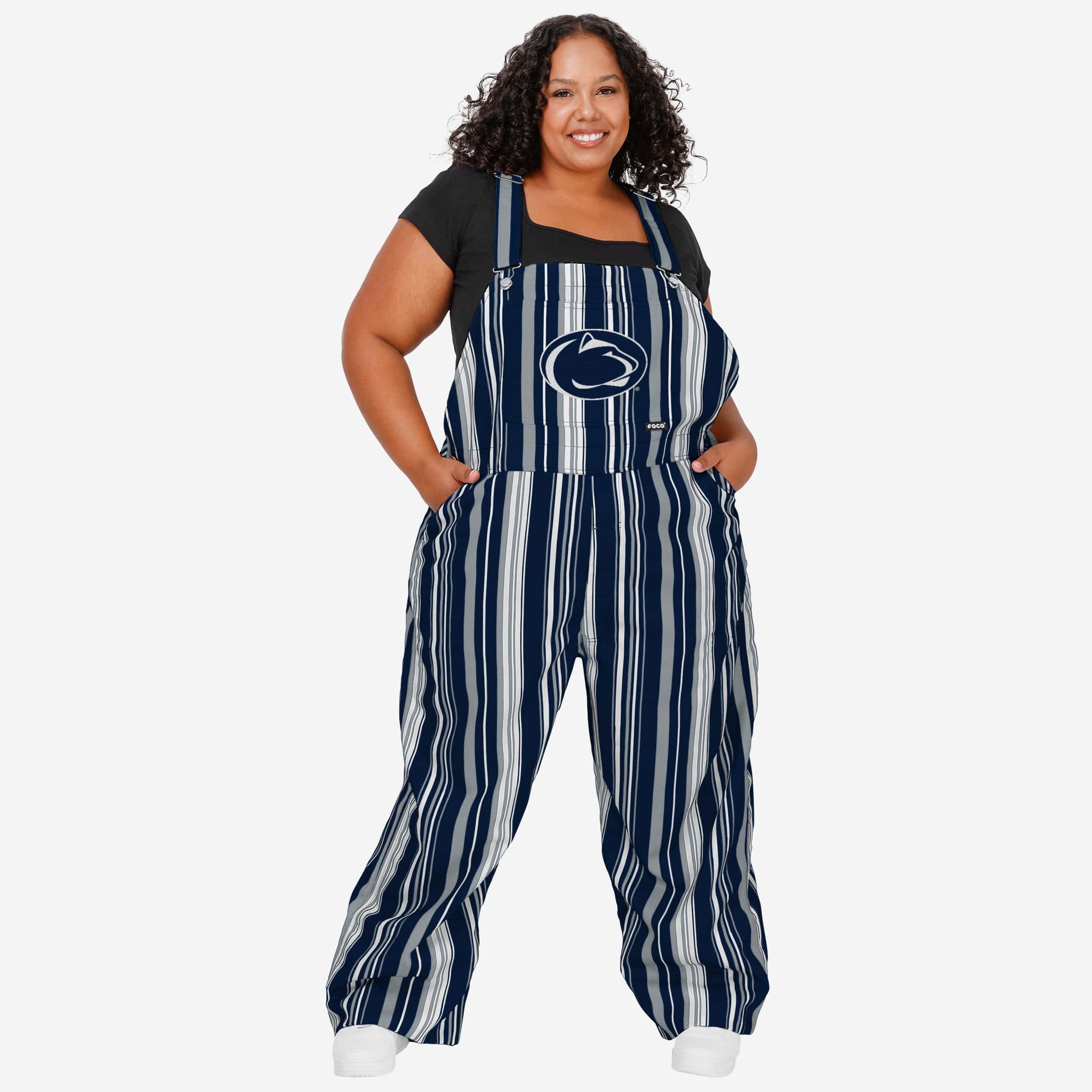 FOCO New York Yankees Womens Pinstripe Bib Overalls, Size: L